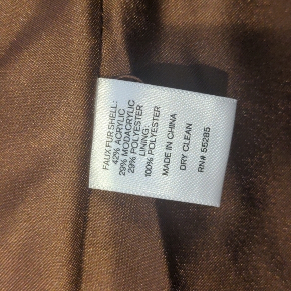 Express Brown Faux Fur Longline Coat with Pockets size Small - Picture 10 of 11